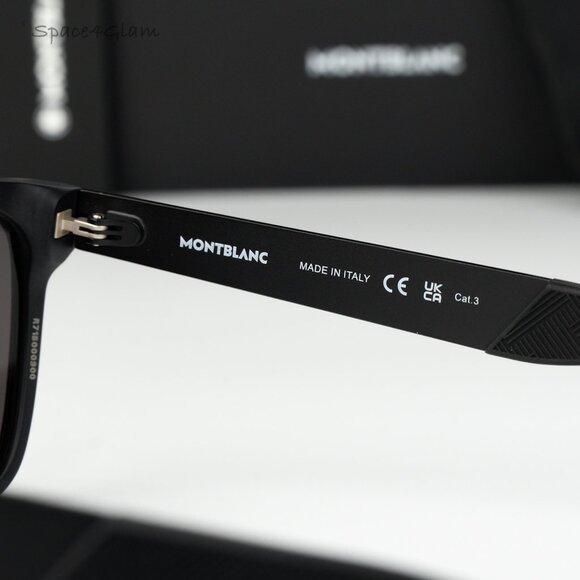 Montblanc Women Sunglasses Matte Black Grey Square MB0298S 001 BRAND NEW main image 6